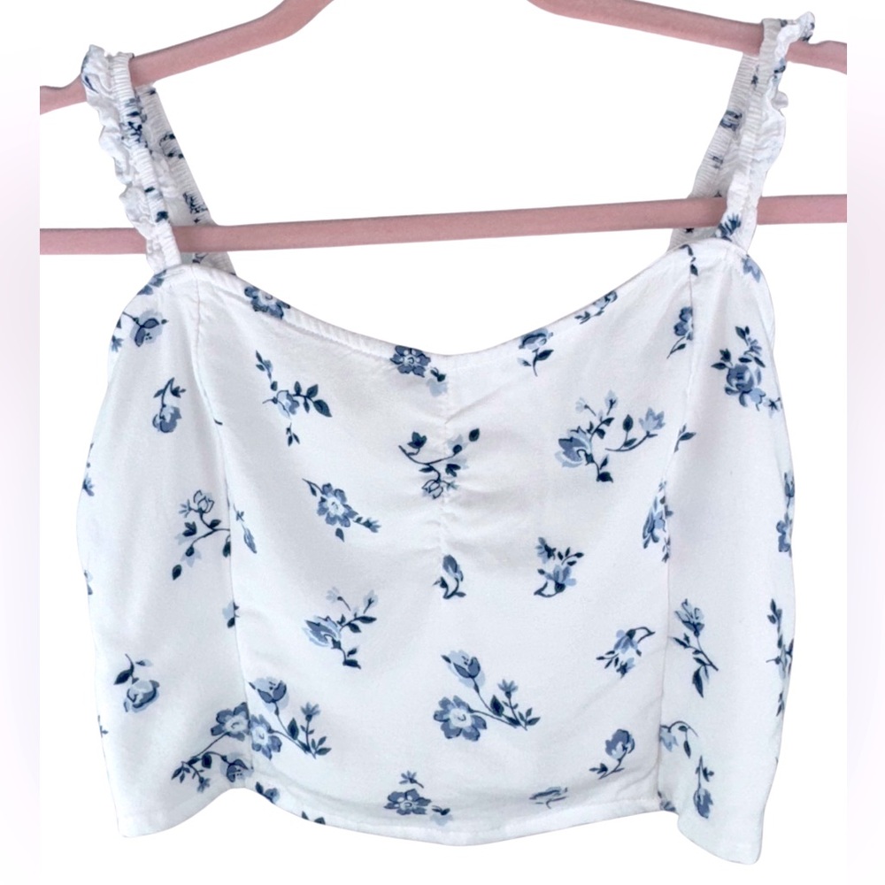Hollister Floral Smocked Crop Top | Size Small